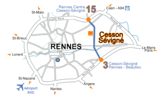 Site situé à Cesson à côté de Rennes