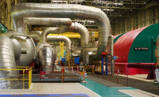 Vue de la salle des Machines de la centrale nucléaire de Fessenheim